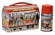 1962 Aladdin CABLE CAR Metal DOME Lunch Box And Thermos EUC picture