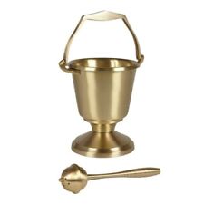 Lined Empty Holy Water Pot With Handle and Small Sprinkler For Church 7 In picture