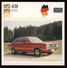 1972 - 1979  Audi  80/Fox Classic Cars Card picture