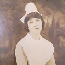 Woman in White Nurse Portrait RPPC Postcard Undivided Back UDB Bronx NYC picture