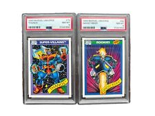2 PSA GRADED 8 MARVEL UNIVERSE Trading Cards 1990 Ghost Rider #82 & #79 Thanos picture