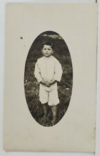 Rppc Young Boy Posing in Yard c1908 Postcard N17 picture