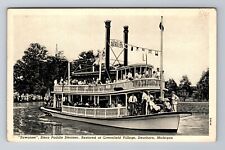 Dearborn MI- Michigan, Stern Paddle Steamer, Antique, Vintage c1940 Postcard picture
