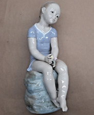 Zaphir Lladro by Jose Puche Sweet Thoughts Girl Sitting on a Rock with Roses picture