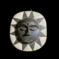 Vintage African Mask- Sun Mask, Eket, Nigeria Rare Age and Use Eket Mask-8362 picture