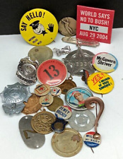 Vintage Coins Buttons Pins Commemorative Political Tokens Toy Badges Large Lot picture