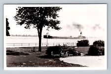 Algonac MI-Michigan, RPPC, Scenic View Of Freighter, Antique, Vintage Postcard picture