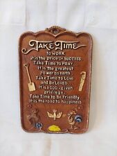 Vintage Take Time Inspirational Plaque Resin picture