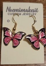 pink and Black  Butterfly Earrings picture