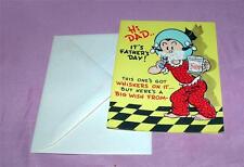 VTG 1947 CARTOON UNUSED FATHERS DAY CARD W ENVELOPE Myrtle Right Around Home picture