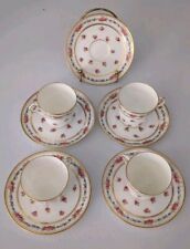 4+ Brown Westhead & Moore Cauldon Demitasse Cups & Saucers C1161 Floral w Gold picture