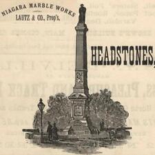 1886 BUFFALO NIAGARA MARBLE WORKS HEADSTONES MONUMENTS MARBLE LAUTZ & CO GRANITE picture