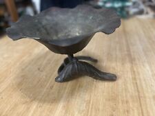 c1890's Japanese Meiji Period Bronze Ikebana Lotus Blossom Bowl With Leaf Design picture