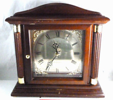 Bulova Westminster Quartz Bramley II Chiming Mantel Clock Walnut Wood Brass picture