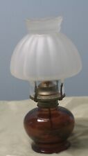 Vintage Brown kerosene lamp with a frosted chimney-Medium picture