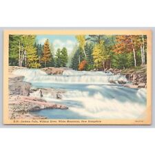 Postcard Jackson Falls Wildcat River White Mountains New Hampshire Linen Vintage picture