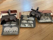 2 antique stereoscope viewers with viewing cards picture