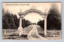 Plymouth MI-Michigan, Riverside Cemetery, Antique, Souvenir Vintage Postcard picture
