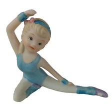 Vintage Homco Ballerina In Blue Porcelain Figurine #1406 picture