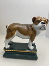 Vintage Staffordshire Style English Bulldog Porcelain Statue Mounted picture
