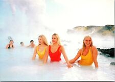 Girls Blue Lagoon Postcard Risque 90's 80's Pinup Blonde Iceland geothermal spa  picture