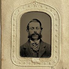 Antique Tintype Photograph Handsome Dapper Man Mutton Chops ID Henry Anthony picture
