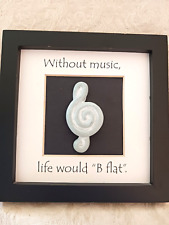 Isabel Bloom Little Bloom Without Music Life Would B Flat Framed Note Folk Art picture