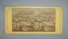 Old Antique Vtg Ca 1870s Sidewheel Steamboats at Citadel  Stereoview Photo Card picture
