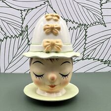 Vintage Anthropomorphic Kitschy Woman with Hat Lid Egg Cup Holder picture