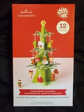 Hallmark Dr. Seuss Grinch Countdown Calendar Paper Tree Set - 12 Mini Ornaments picture