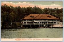 Manchester, New Hampshire - New Pavilion & Pine - Pine Island - Vintage Postcard picture