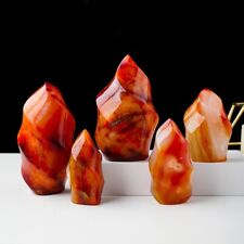 Carnelian Flame Crystal Tower Red Agate Flame Tower Energy Reiki Collector Decor picture