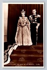 Edinburgh- Scotland, The Queen And The Duke, Antique, Vintage Souvenir Postcard picture