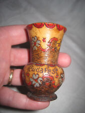 Vintage hand carved Budapest miniature treenware vase picture