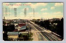 Dunkirk NY-New York, Third Street Looking East, Aerial, Vintage Postcard picture