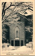 Vtg Postcard Winter Scene, The Immaculata, High School for Girls, Chicago IL. picture