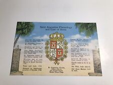 Vintage 1940 St Augustine Chronology And Coat Of Arms Postcard picture