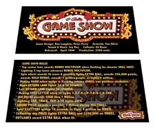 Bally The Game Show Custom Apron Instruction Cards picture