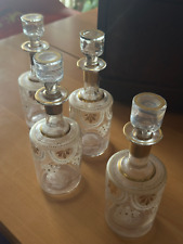 antique tantalus decanter glass bottles set of 4 gilt  french 1800s fine picture