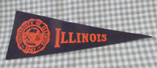 UNIVERSITY of  ILLINOIS Vintage Miniature Felt Pennant Souvenir 9.5