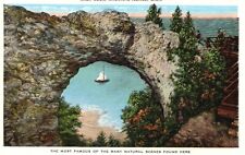 Postcard MI Mackinac Island Arch Rock Posted 1946 Linen Vintage PC H4910 picture