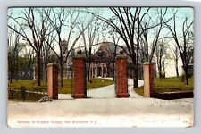 New Brunswick NJ-New Jersey, Gateway Rutgers College, Vintage c1909 Postcard picture