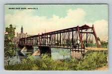 Napoleon OH, Maumee River Bridge, Ohio c1914 Vintage Postcard picture