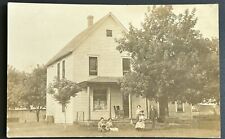 c 1904-1918 Home With Family Outside. Vintage Real Photo Postcard picture