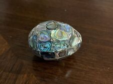 Vintage Abalone Inlayed Mosaic Mother of Pearl Easter Egg Decorative 2 1/4” Exc picture