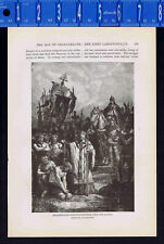 CHARLEMAGNE INFLICTING BAPTISM UPON THE SAXONS - 1915 Illustration picture