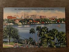 1947 Business Section Mirror Lake, St. Petersburg, FL - Posted Antique Postcard picture