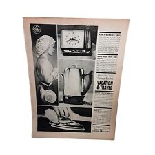 1961 General Electric Clock Coffee Pot Iron Hair Dryer Vintage Print Ad 60s Orig picture