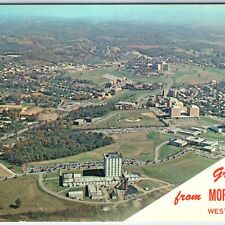 c1970s Morgantown WV Greetings PC Birds Eye Campus University West Virginia A231 picture