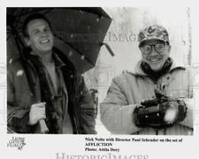 Press Photo Nick Nolte with Director Paul Schrader on the set of Affliction picture